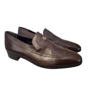 Vintage Stanley Blacker 7.5 Brown Loafer Made In Italy Wingtip Oxford
